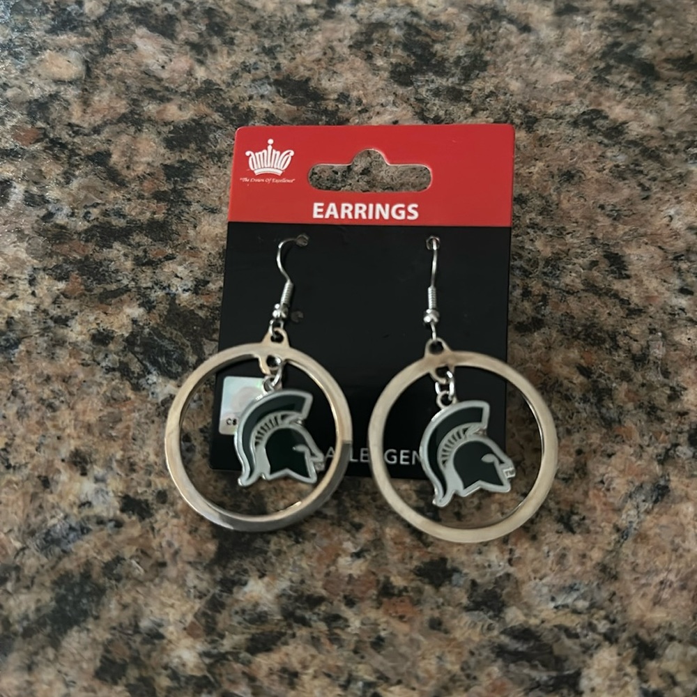 Michigan State Spartan earrings
